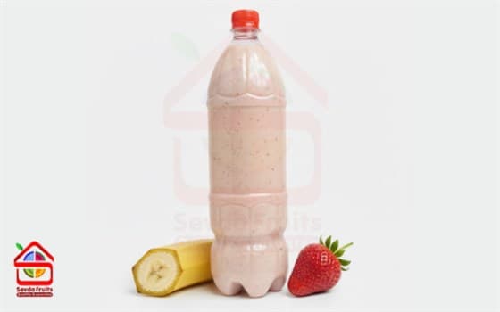 شیر موز توت فرنگی طبیعی